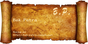 Bek Petra névjegykártya
